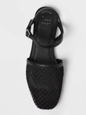 Women's Vanna Fishnet Slingback Flats with Memory Foam Insole - A New Day